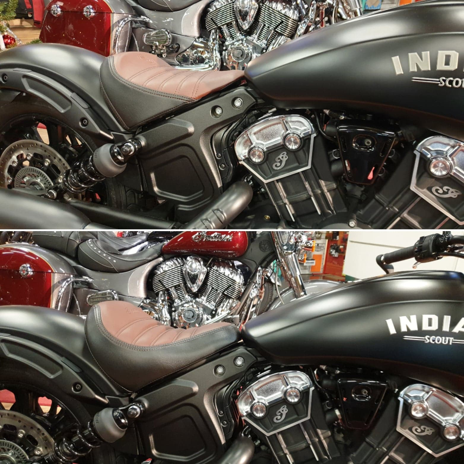 Indian Scout Bobber Comfort Sadel Brun/Svart Indian scout bobber