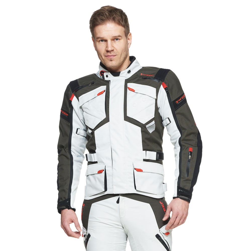 Sweep Gt adventure mc herr textil jacka ljusgrå
