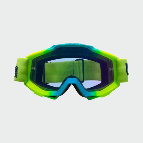 Husqvarna Accuri mc glasögon blå gula framifrån