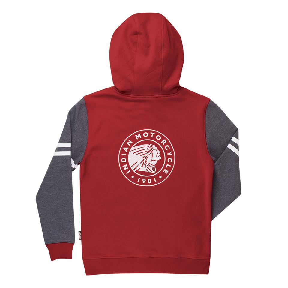 Indian Motorcycles Dam Hoodie Röd Bak Logo