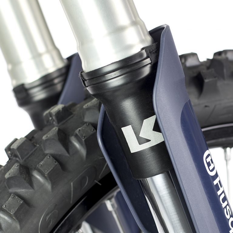 Kriega fork seal covers on bike