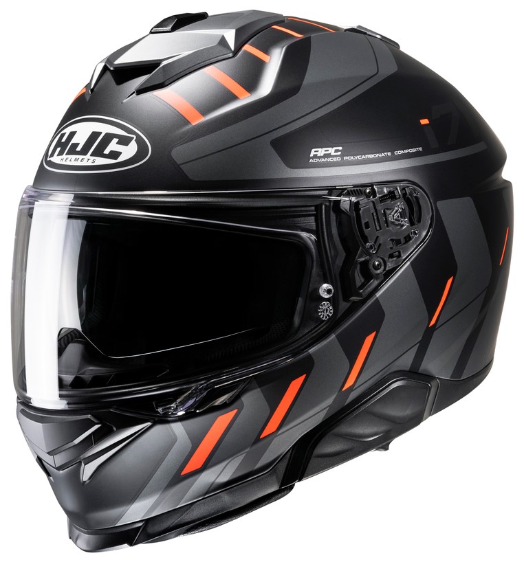 HJC i70 Simo Svart-grå-fluo orange MC6H