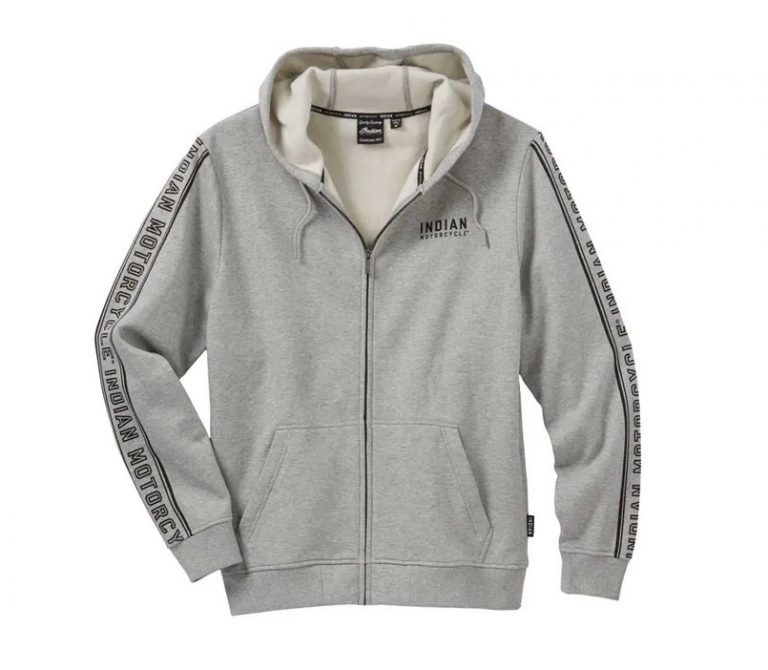 Indian Men's Sleeve Print Hoodie, Gray