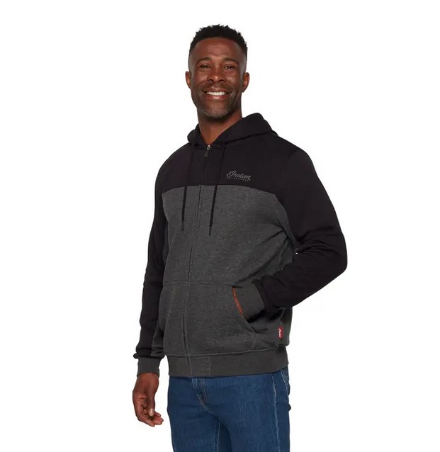 Men's Colorblock Script Hoodie, Gray
