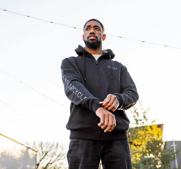 Men's Embroidered Hoodie, Black