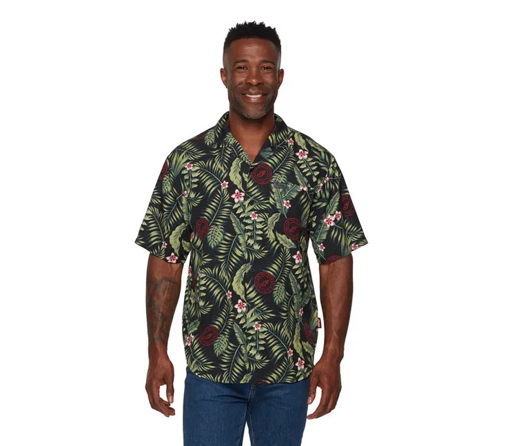 Men's Tropical Print Shirt, Green