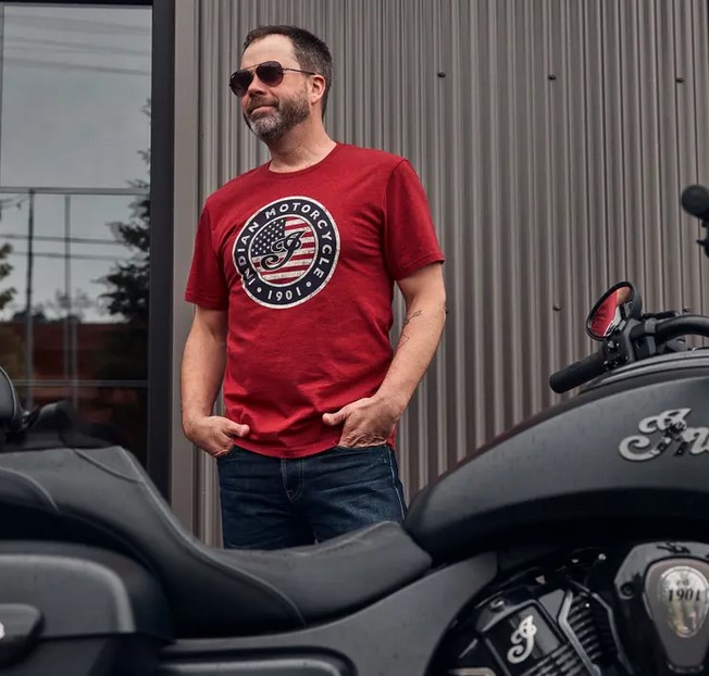 Indian rd usa flag logo tee