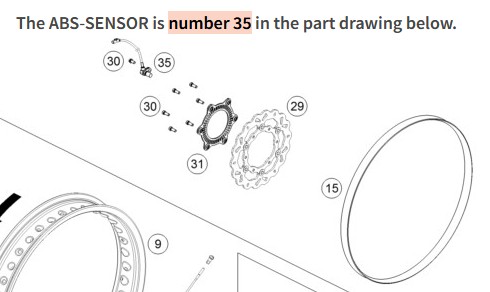 Husqvarna ABS sensor