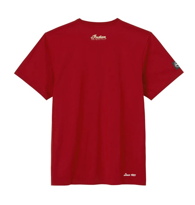 Indian Distressed Headdress T-Shirt, Red rygg