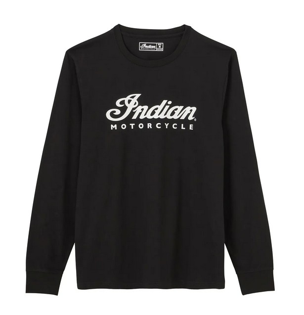 Indian Essential Script Logo Long Sleeve T-Shirt, Black