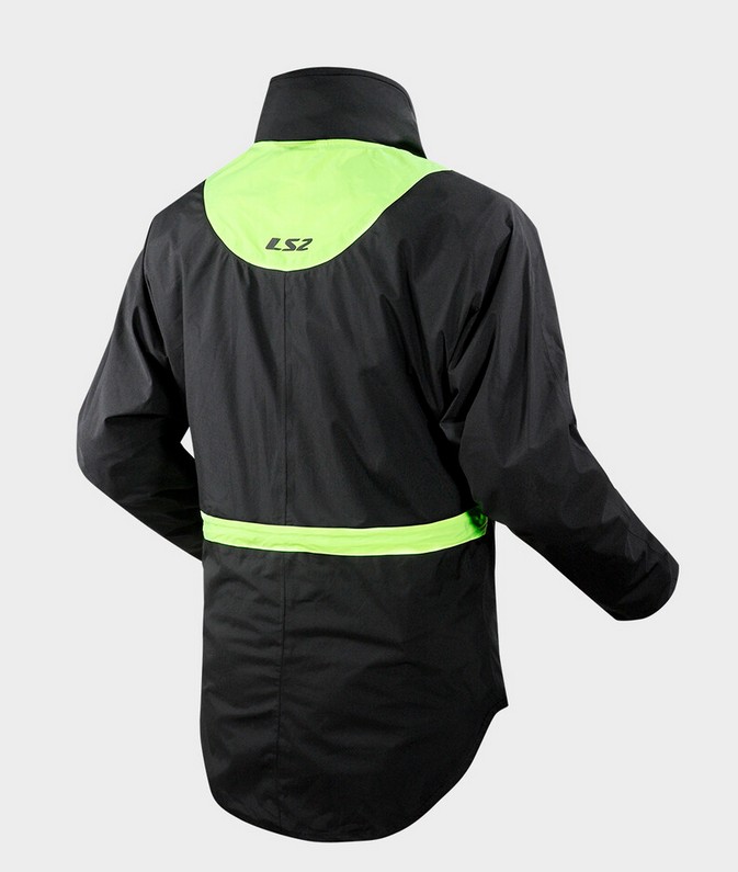 LS2 X-Rain Regnjacka Svart Gul rygg