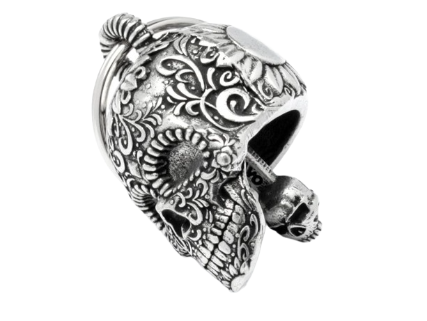 Guardian Bell 3D Skull BikerWith Flowers Mexican Candy bild 2