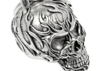 Guardian Bell 3D skull with flames
