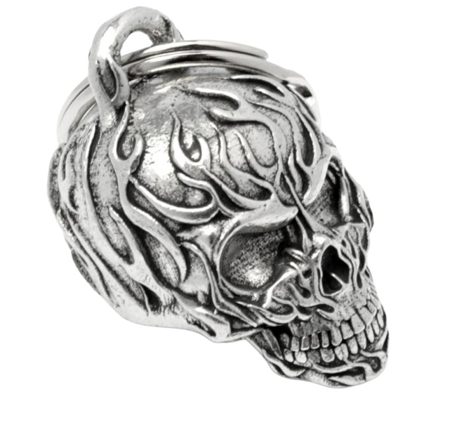 Guardian Bell 3D skull with flames
