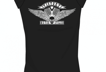 Dam T-Shirt med v-ringad hals. Tryck ifram.